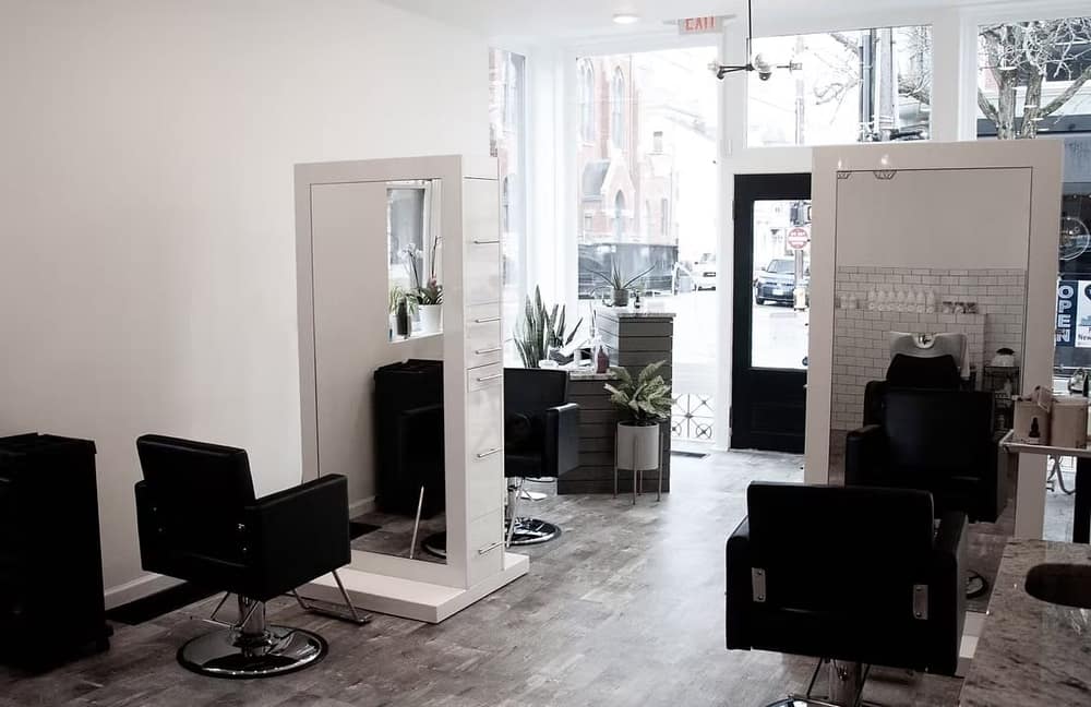 Karmaic Beauty salon interior in Newport, Kentucky